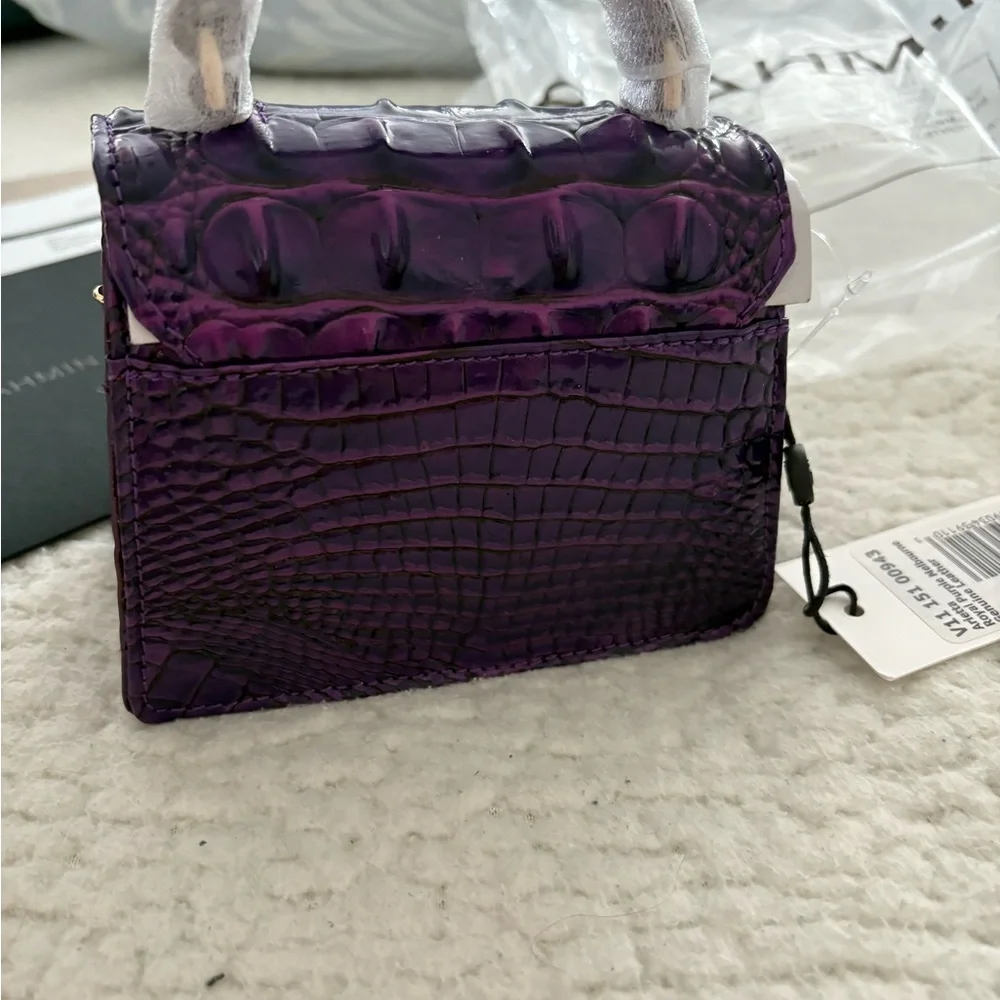 Brahmin Purple Croc-Embossed Crossbody Bag - Picture 2 of 5